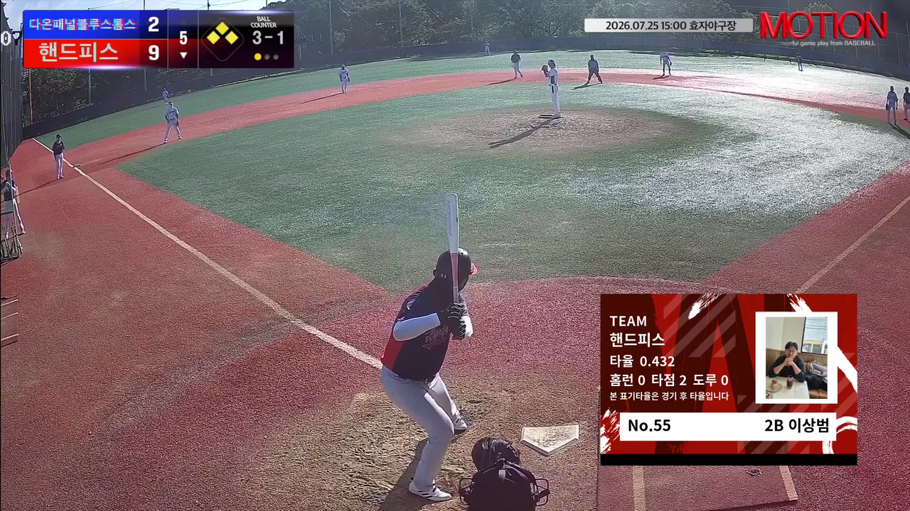 이상범(55번, 핸드피스) 사구 클립 | vs 다온패널블루스톰스 | 7/25 (효자야구장)