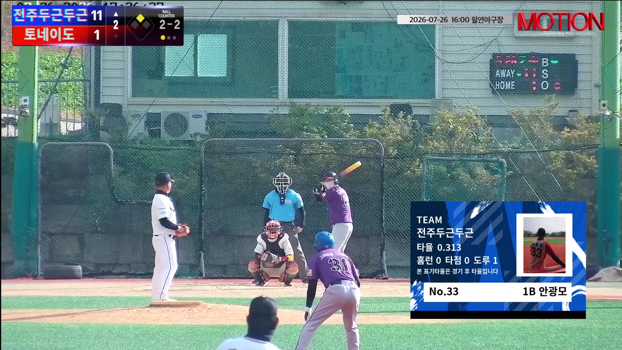 전주두근두근 주요 플레이 모음 | vs 토네이도 | 7/26 (필연야구장)