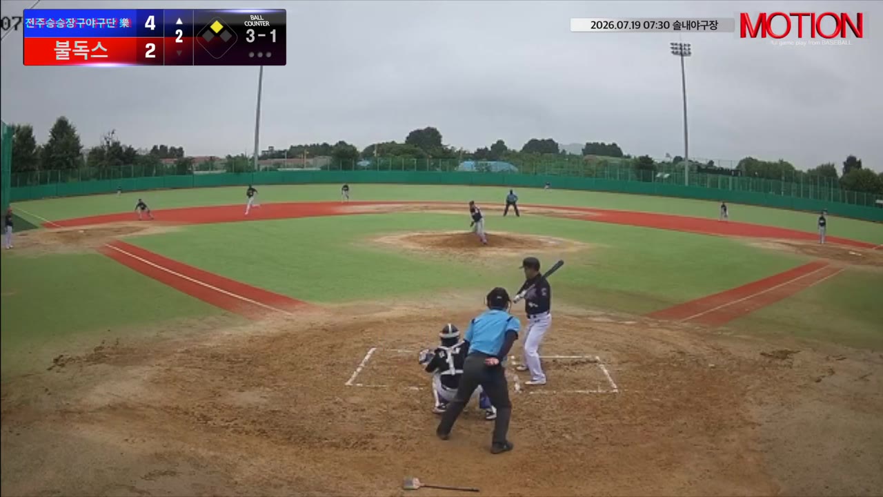 홍성용(44번, 전주승승장구야구단 樂) 볼넷 클립 | vs 불독스 | 7/19 (솔내야구장)