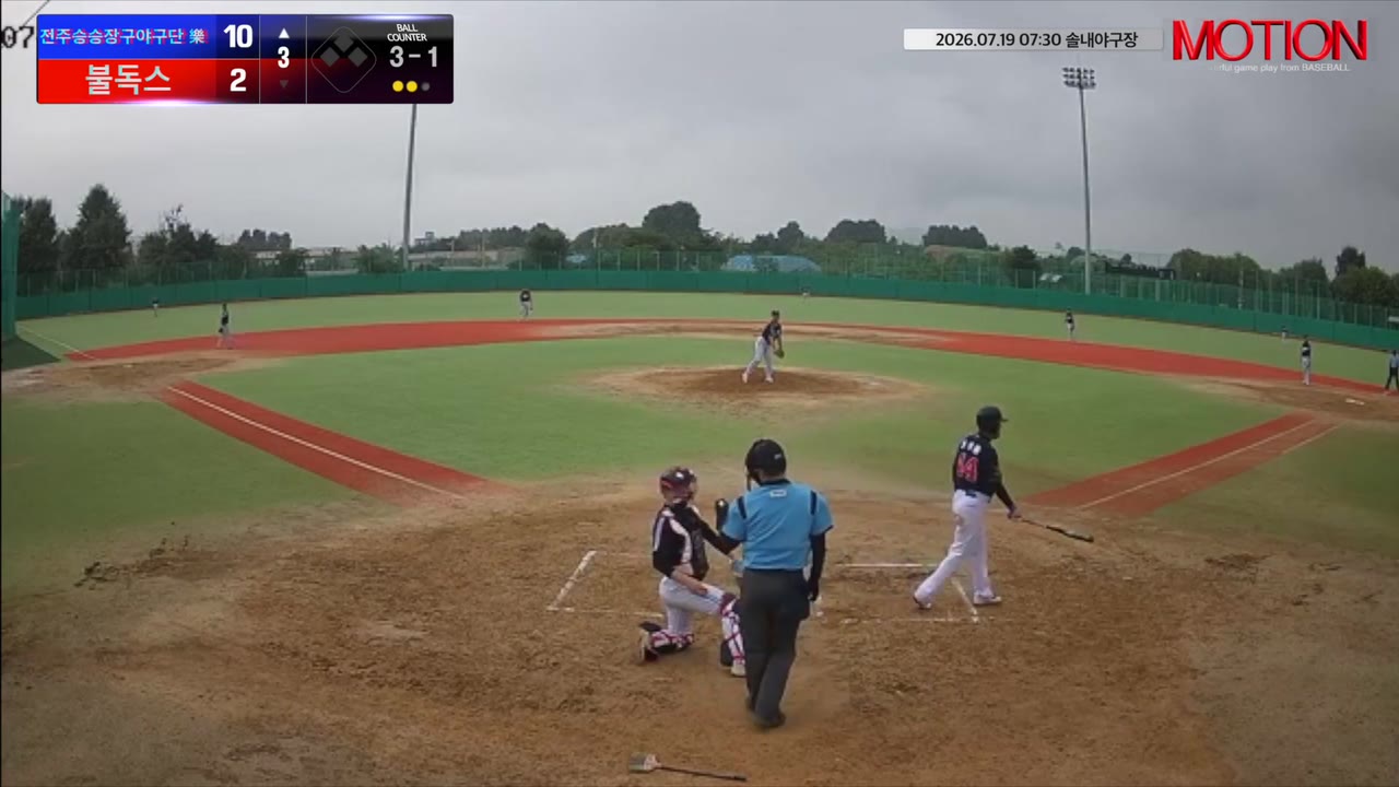 홍성용(44번, 전주승승장구야구단 樂) 볼넷 클립 | vs 불독스 | 7/19 (솔내야구장)