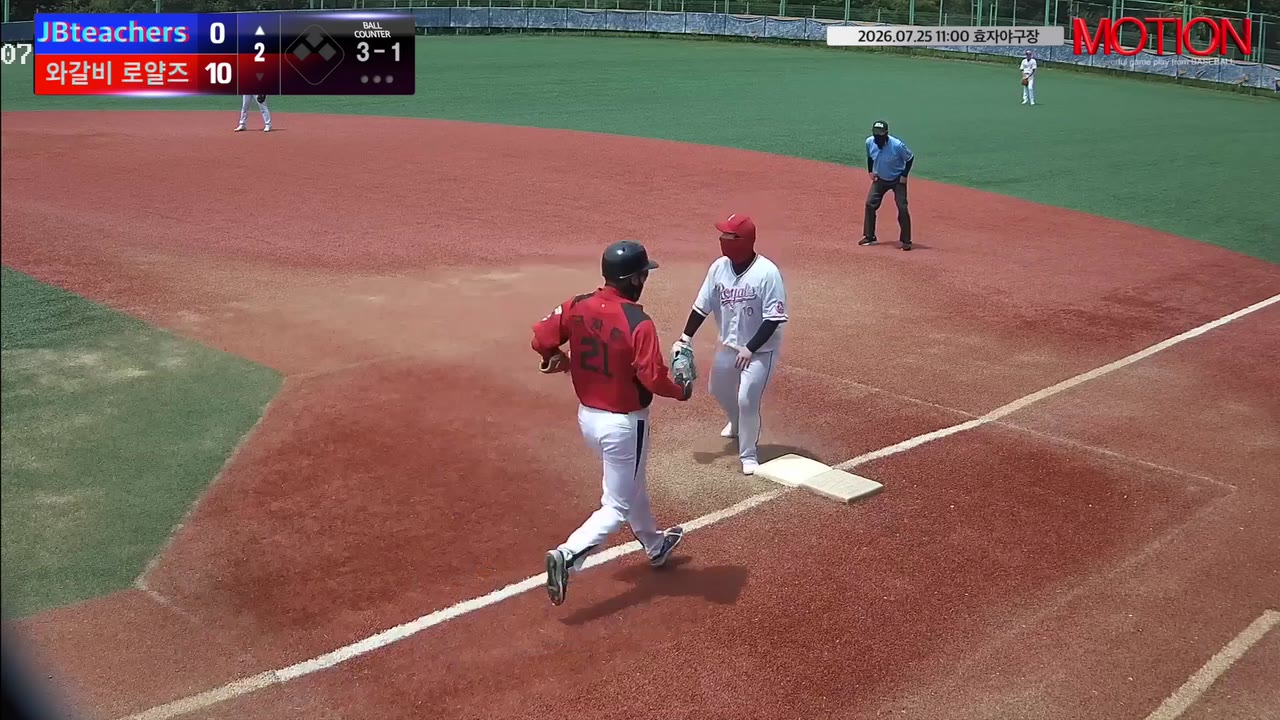 구자춘(21번, JBteachers) 실책 클립 | vs 와갈비 로얄즈 | 7/25 (효자야구장)