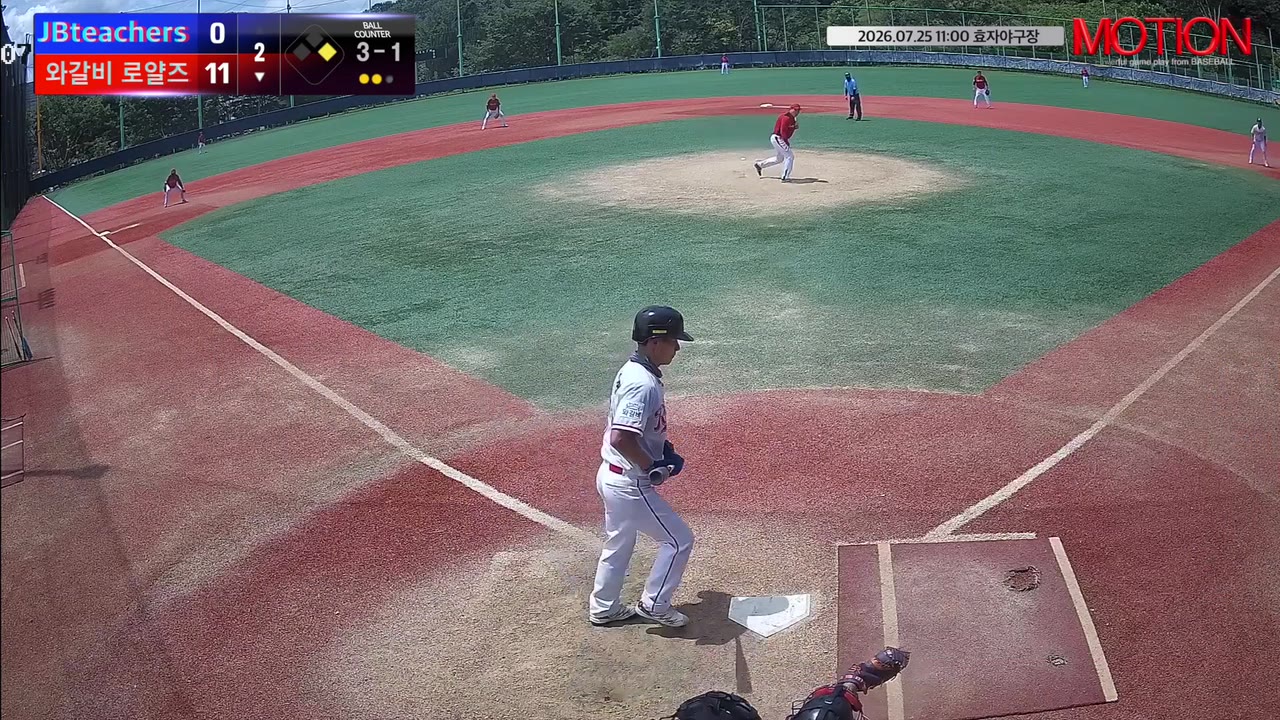 강도헌(31번, 와갈비 로얄즈) 볼넷 클립 | vs JBteachers | 7/25 (효자야구장)