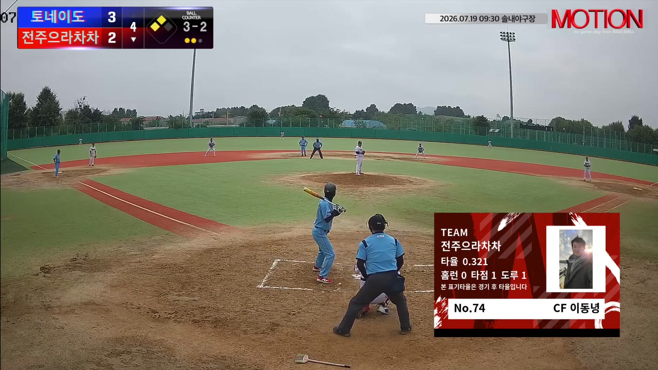 이동녕(74번, 전주으라차차) 1루타 클립 | vs 토네이도 | 7/19 (솔내야구장)