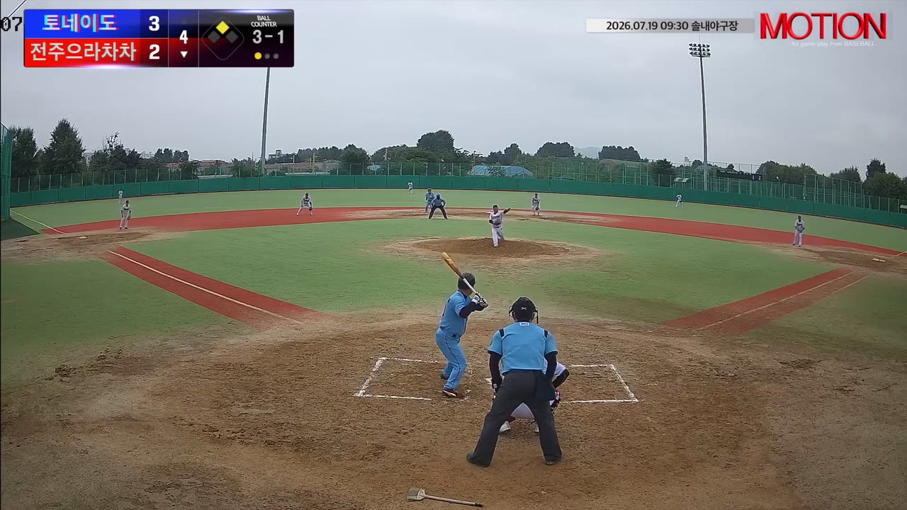 이석재(60번, 전주으라차차) 볼넷 클립 | vs 토네이도 | 7/19 (솔내야구장)