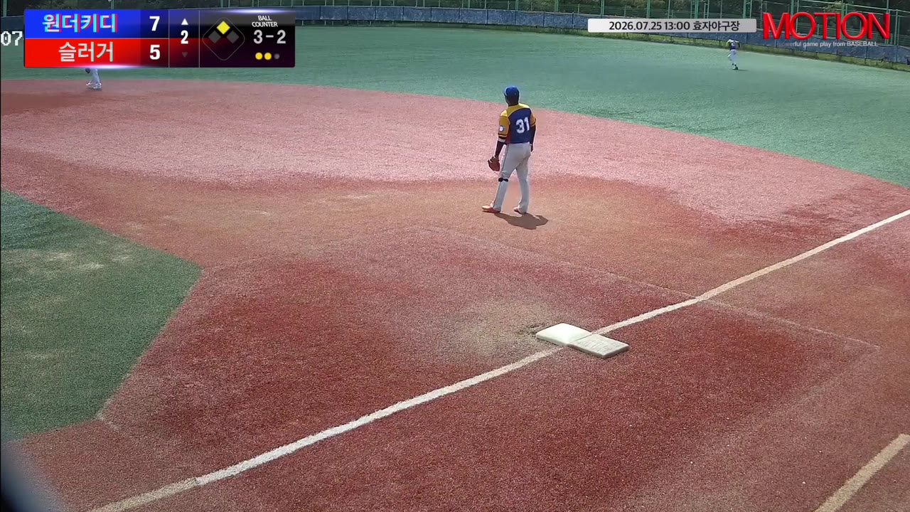 서건영(77번, 원더키디) 2루타 클립 | vs 슬러거 | 7/25 (효자야구장)