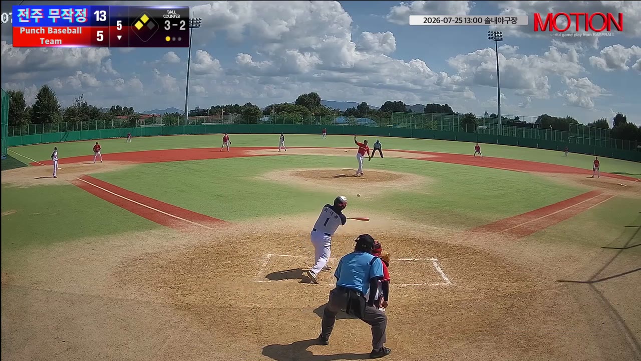 최재훈(1번, Punch Baseball Team) 2루타 클립 | vs 전주 무작정 | 7/25 (솔내야구장)