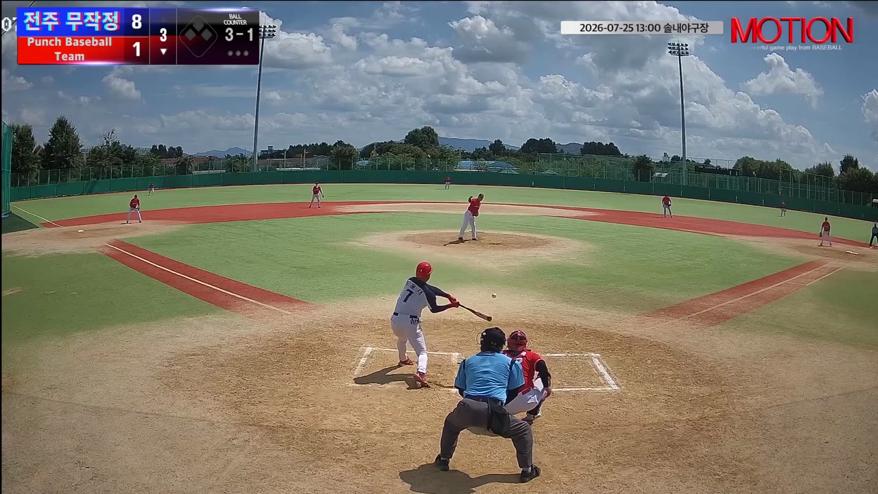 조윤재(7번, Punch Baseball Team) 1루타 클립 | vs 전주 무작정 | 7/25 (솔내야구장)