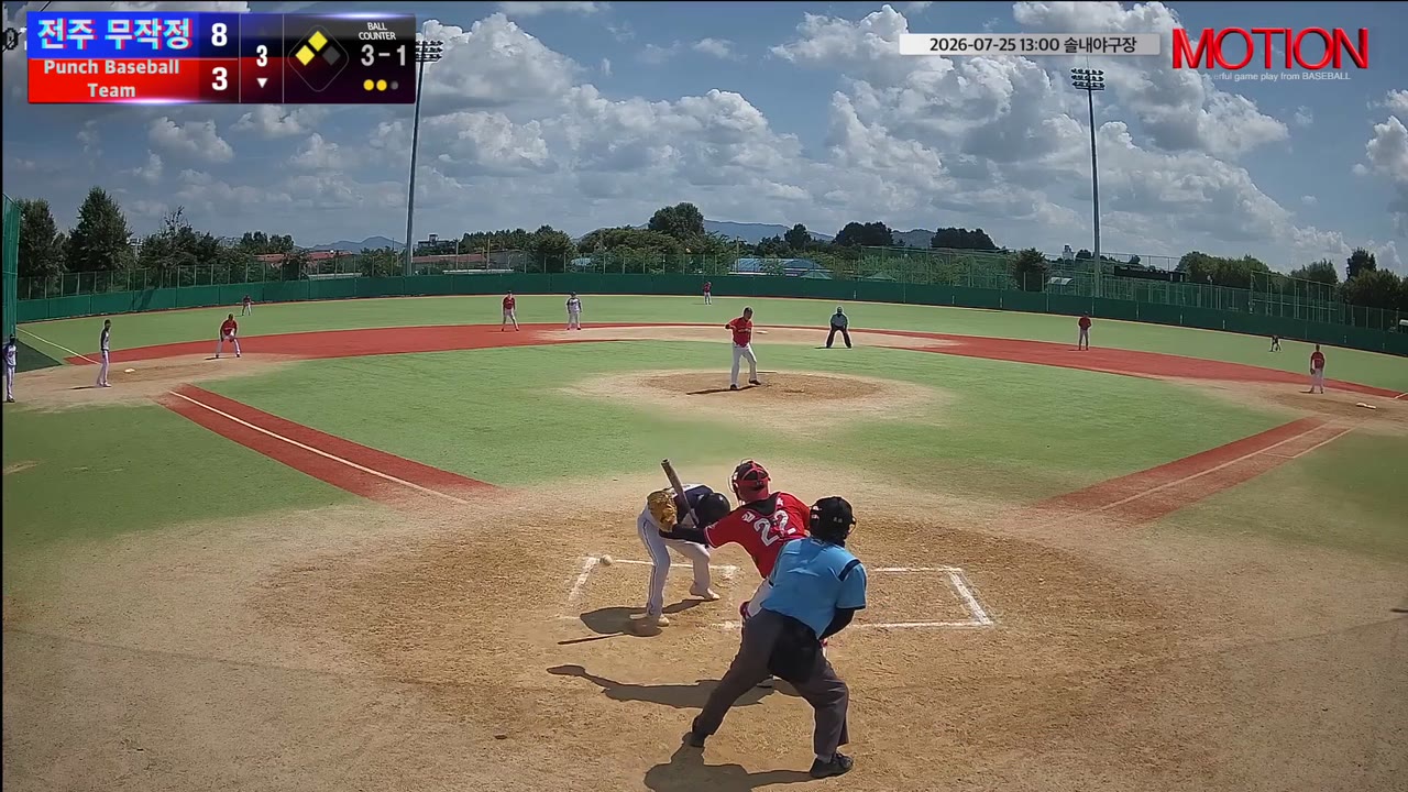 시태성(18번, Punch Baseball Team) 볼넷 클립 | vs 전주 무작정 | 7/25 (솔내야구장)
