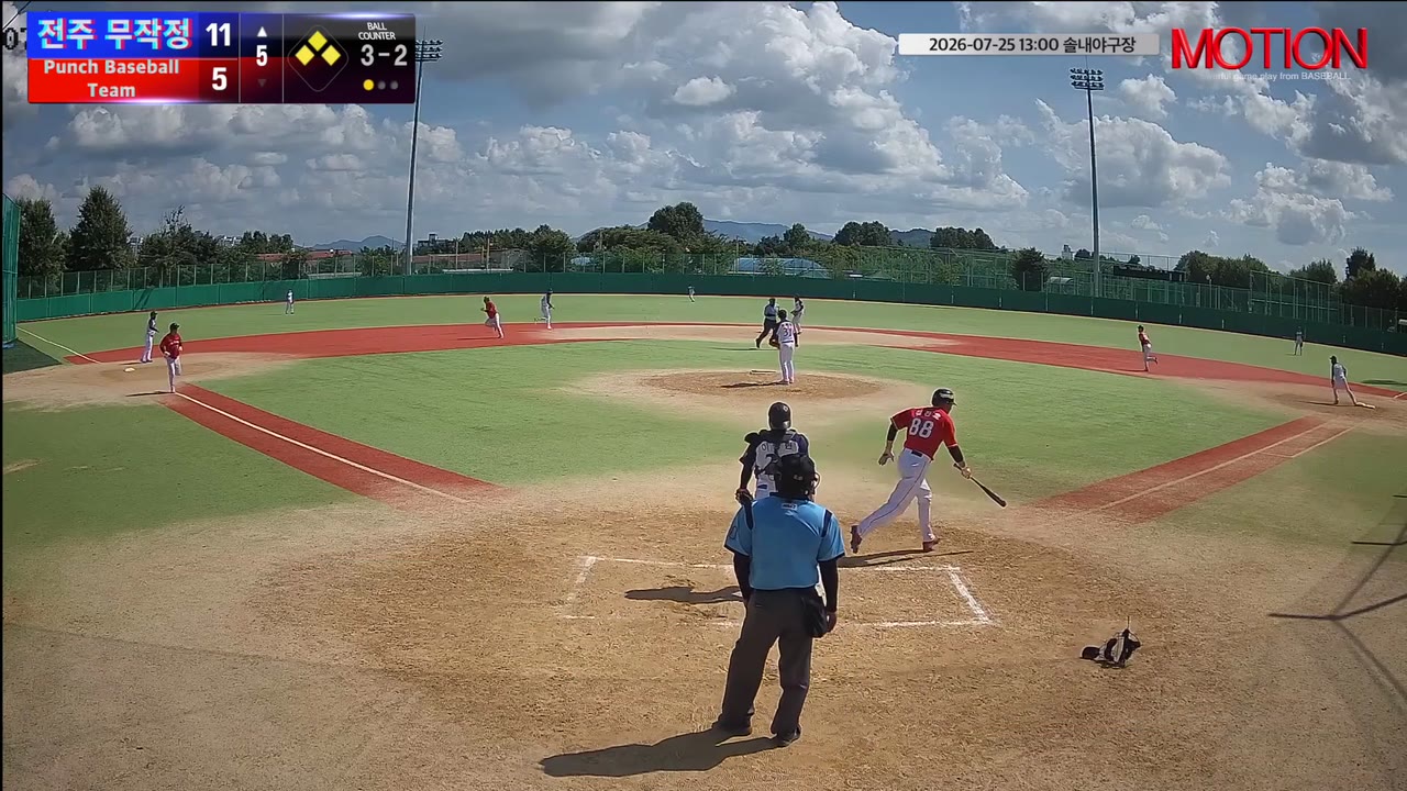 김진호(88번, 전주 무작정) 1루타 클립 | vs Punch Baseball Team | 7/25 (솔내야구장)