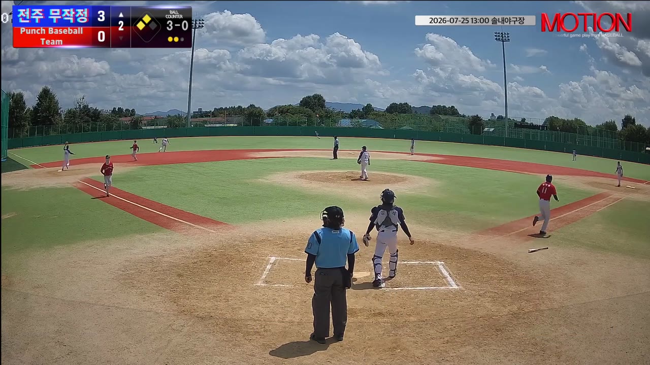 정대봉(11번, 전주 무작정) 1루타 클립 | vs Punch Baseball Team | 7/25 (솔내야구장)