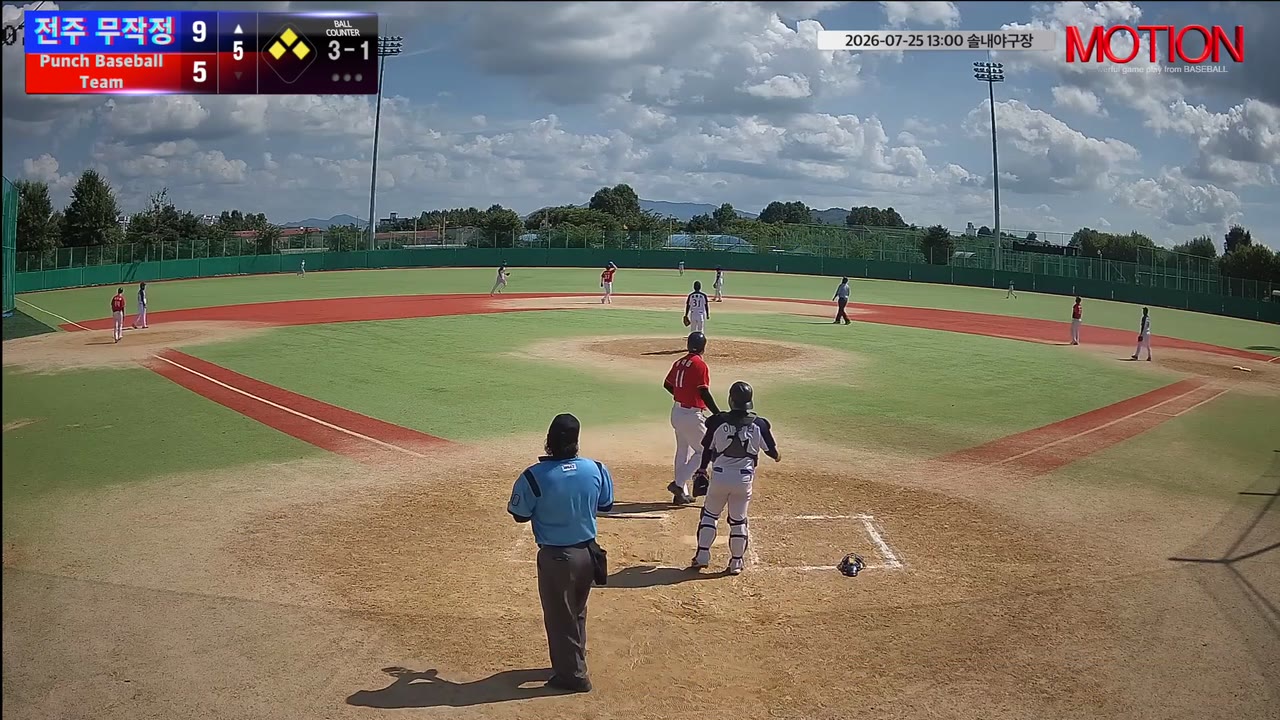 정대봉(11번, 전주 무작정) 희생플라이 클립 | vs Punch Baseball Team | 7/25 (솔내야구장)