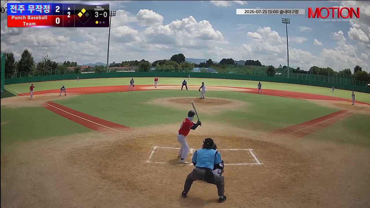 장기영(43번, 전주 무작정) 볼넷 클립 | vs Punch Baseball Team | 7/25 (솔내야구장)