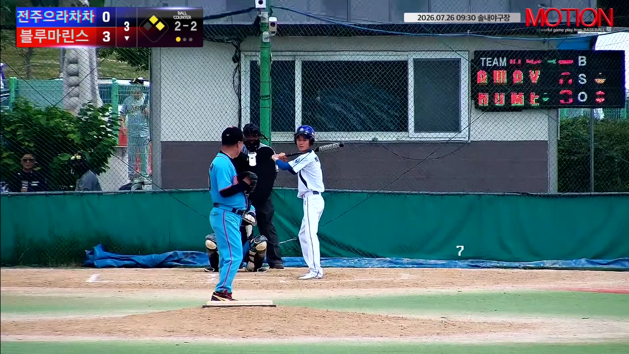 박준수(1번, 블루마린스) 실책 클립 | vs 전주으라차차 | 7/26 (솔내야구장)