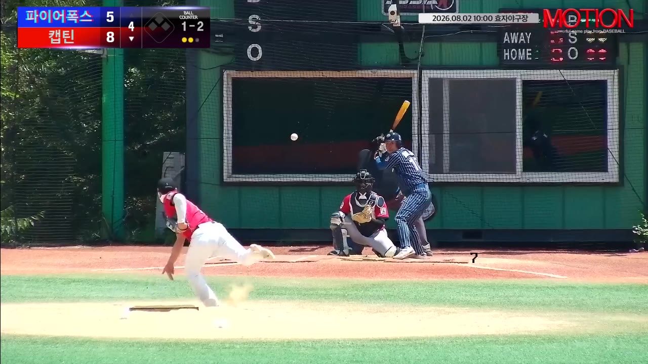 캡틴, 1회 말 7득점으로 파이어폭스에 9-5 역전승