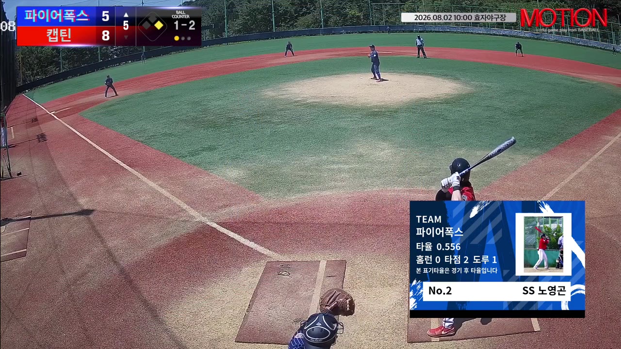 노영곤(2번, 파이어폭스) 플라이 클립 | vs 캡틴 | 8/2 (효자야구장)