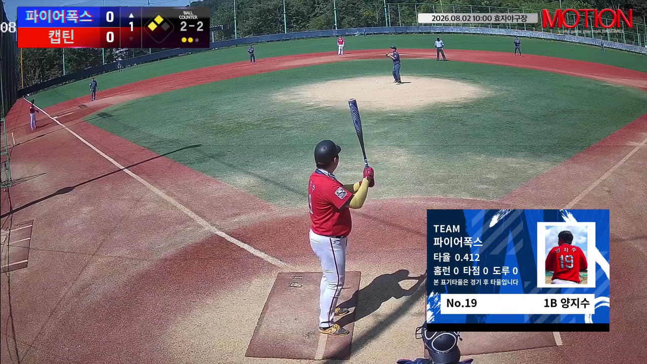 양지수(19번, 파이어폭스) 1루타 클립 | vs 캡틴 | 8/2 (효자야구장)