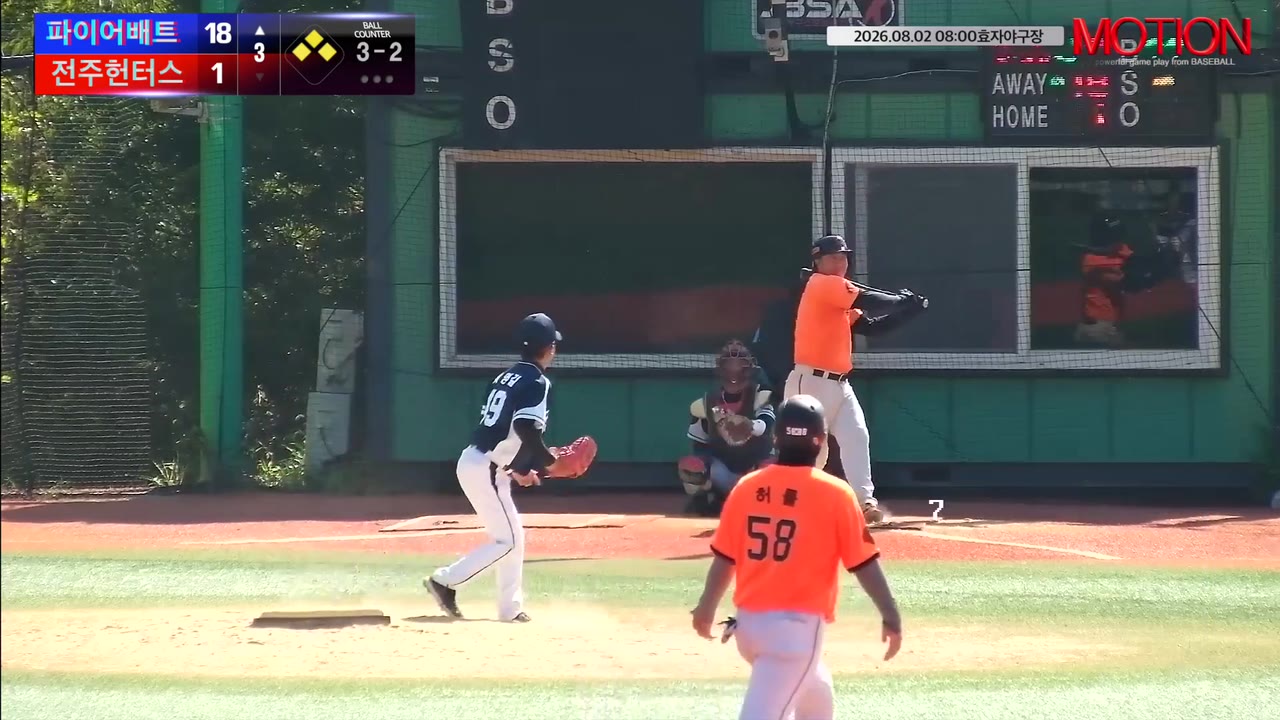 파이어배트, 1회 10득점으로 전주헌터스 제압…24-1 승리