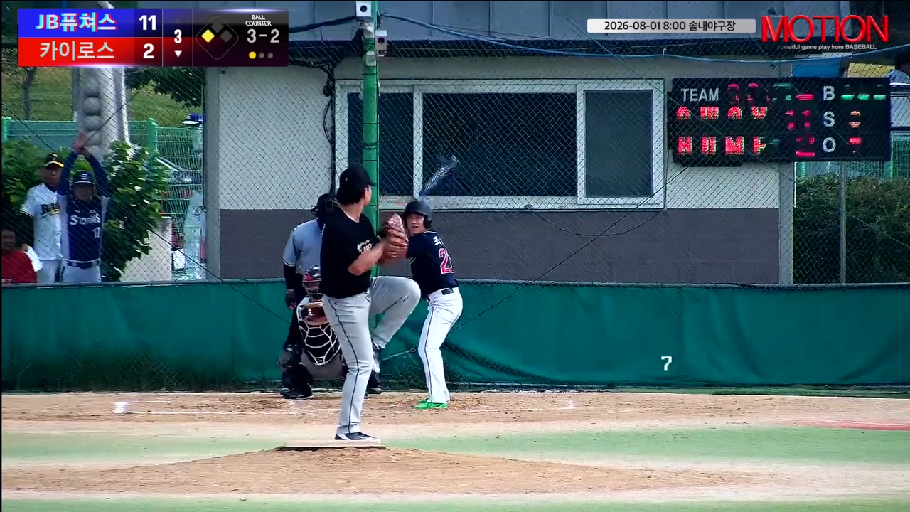 조성민(21번, 카이로스) 볼넷 클립 | vs JB퓨쳐스 | 8/1 (솔내야구장)