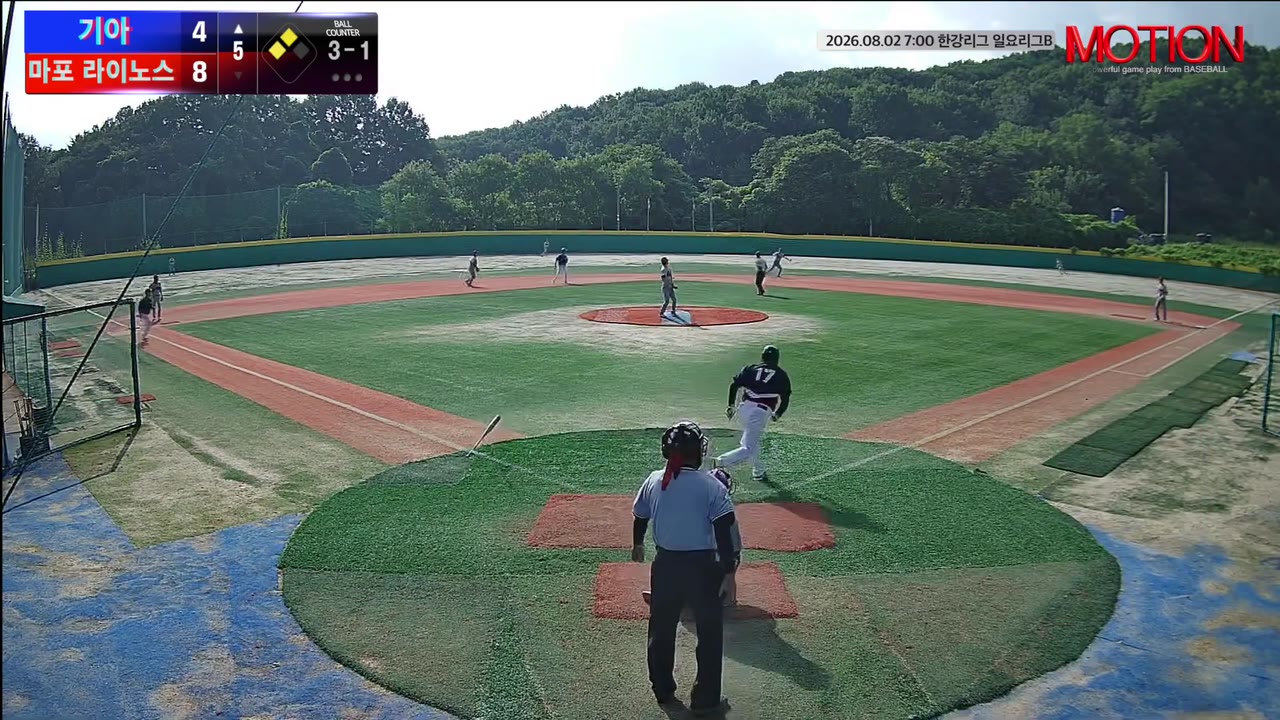 남기철(17번, 기아) 1루타 클립 | vs 마포 라이노스 | 8/2 (고촌 야구장)
