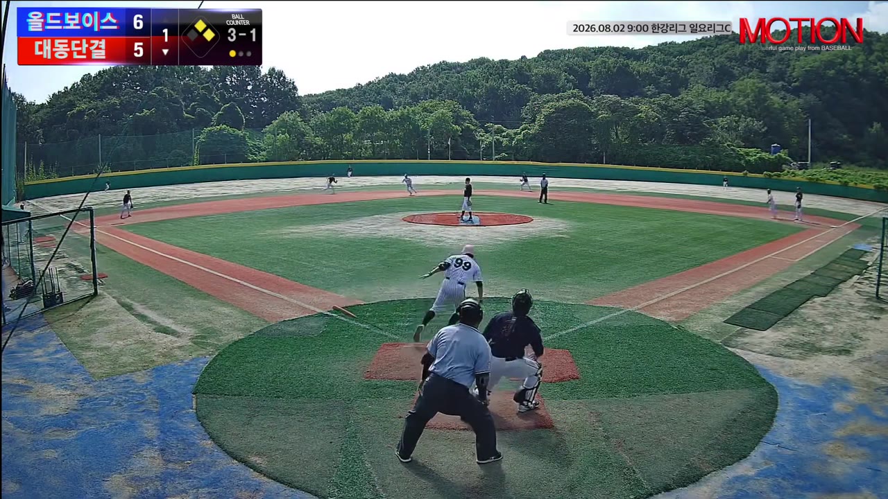 김용진(99번, 대동단결) 1루타 클립 | vs 올드보이스 | 8/2 (고촌 야구장)