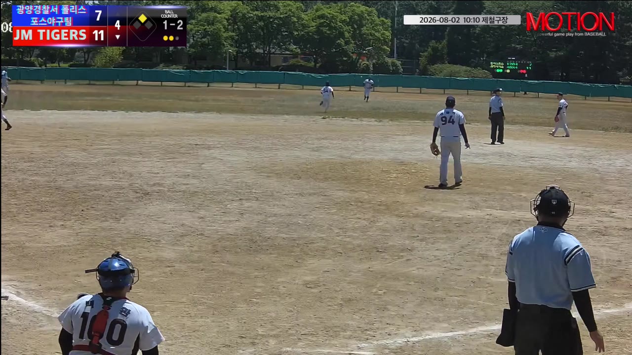 김덕주(14번, JM TIGERS) 1루타 클립 | vs 광양경찰서 폴리스포스야구팀 | 8/2 (제철구장)