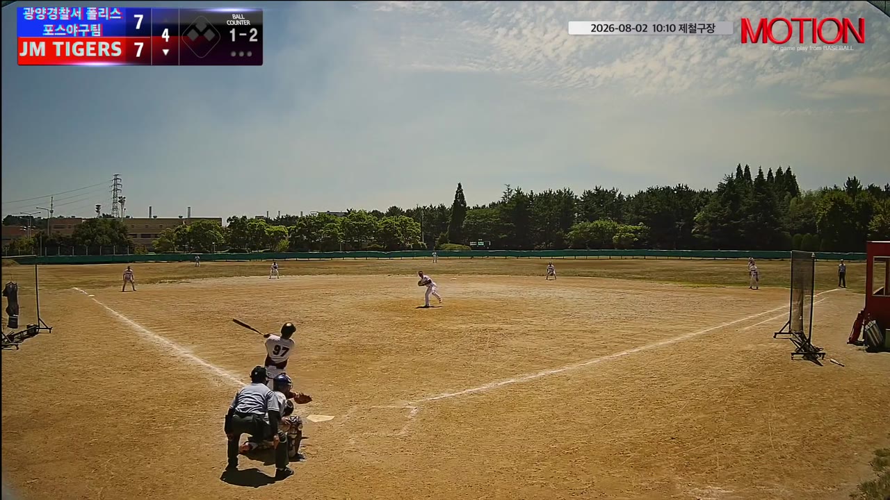 황진욱(97번, JM TIGERS) 1루타 클립 | vs 광양경찰서 폴리스포스야구팀 | 8/2 (제철구장)
