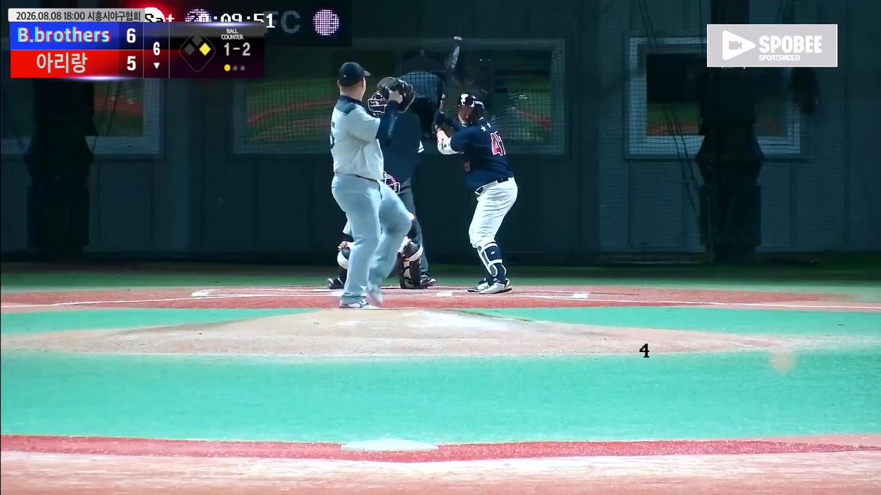 김지훈(47번, 아리랑) 1루타 클립 | vs B.brothers | 8/8 (에코피아야구장)