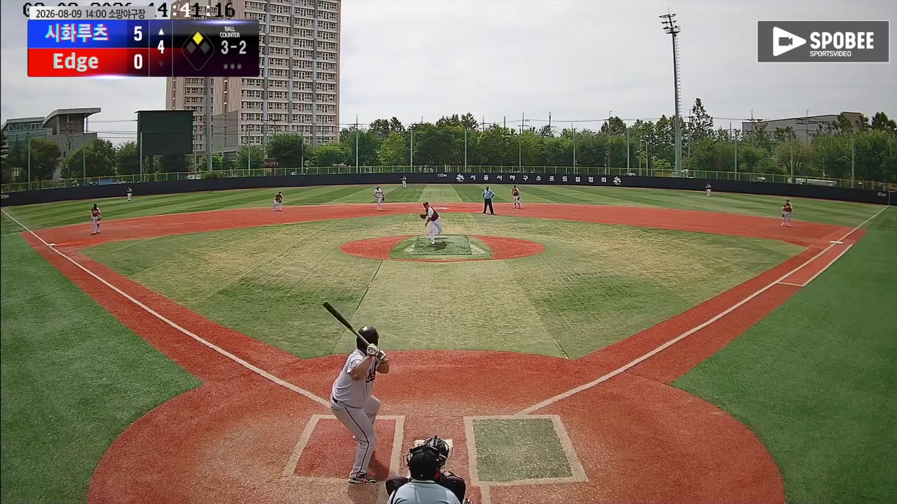 정용호(2번, 시화루츠) 1루타 클립 | vs Edge | 8/9 (소망야구장)