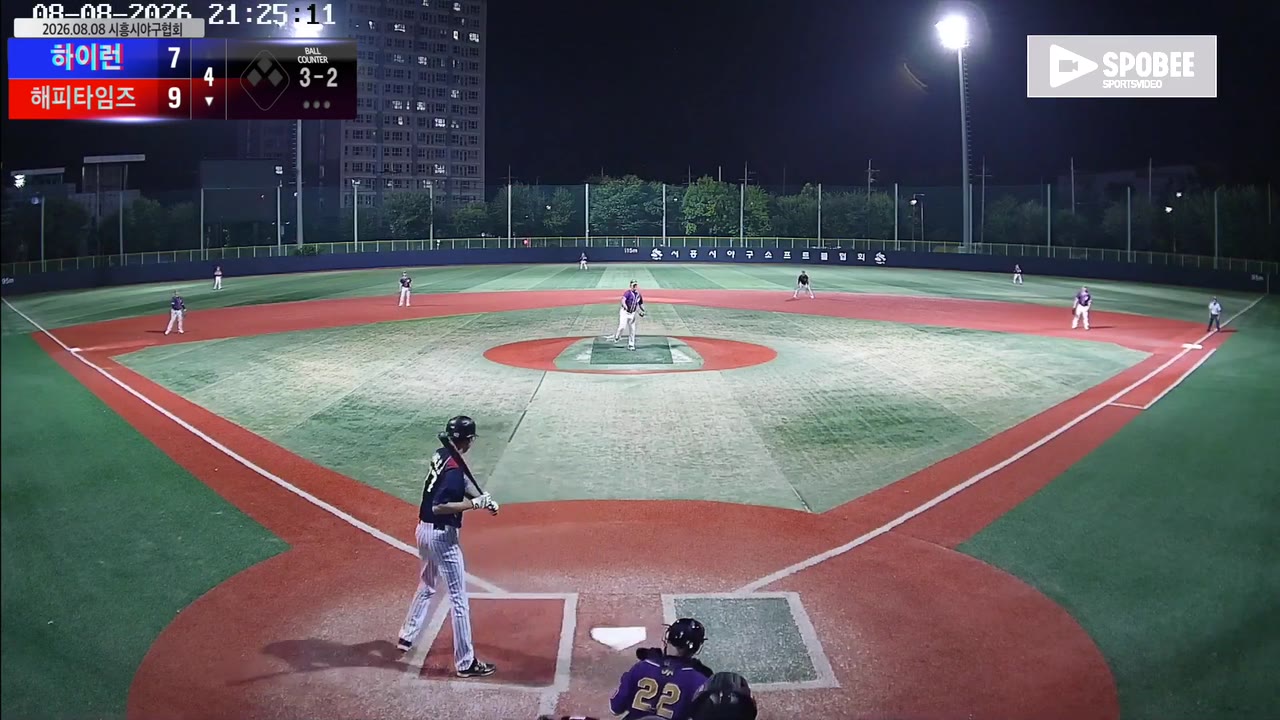 강석중(77번, 해피타임즈) 볼넷 클립 | vs 하이런 | 8/8 (소망야구장)