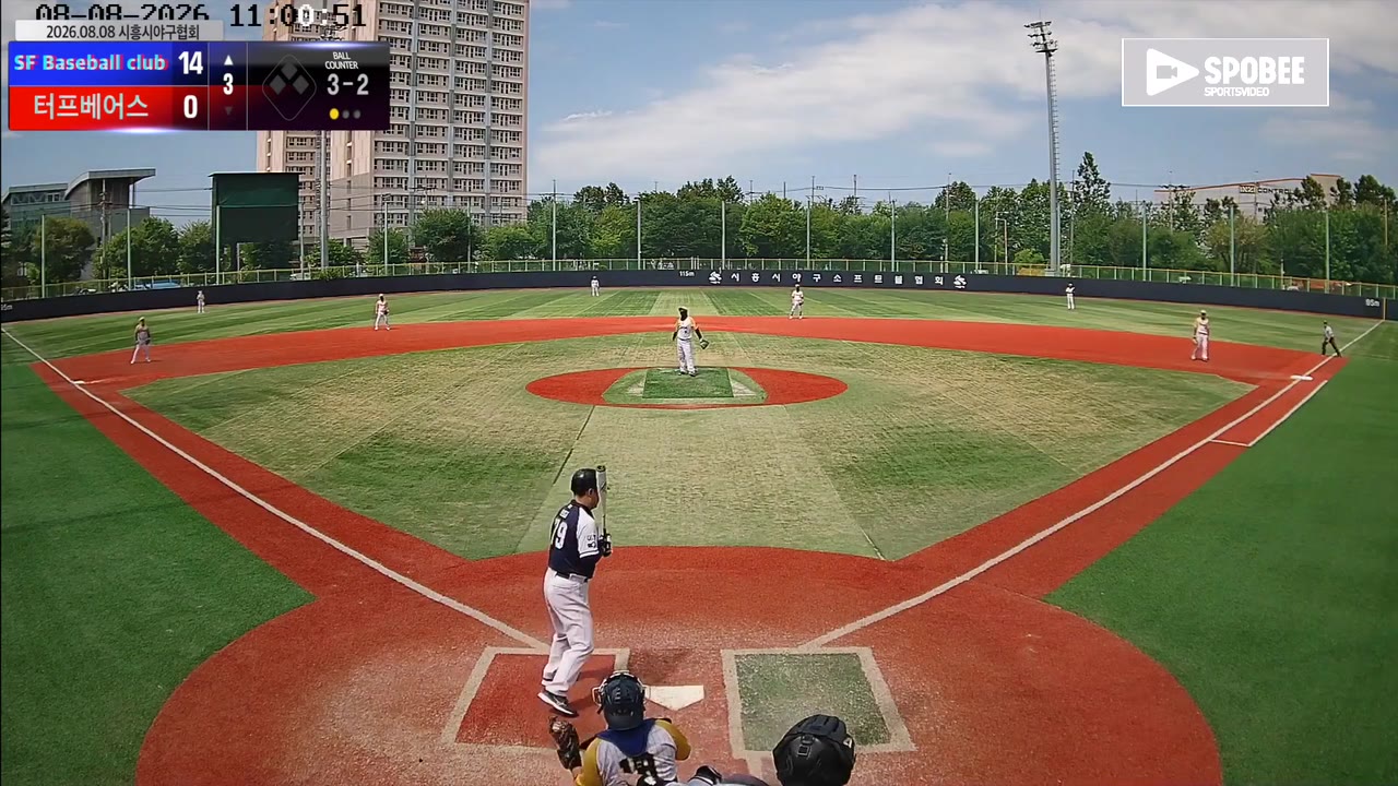 윤재웅(79번, SF Baseball club) 볼넷 클립 | vs 터프베어스 | 8/8 (소망야구장)