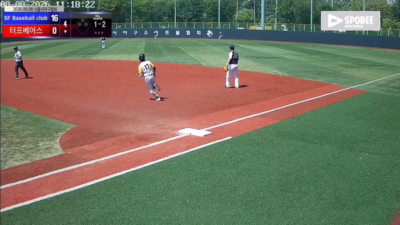 임재홍(17번, 터프베어스) 2루타 클립 | vs SF Baseball club | 8/8 (소망야구장)