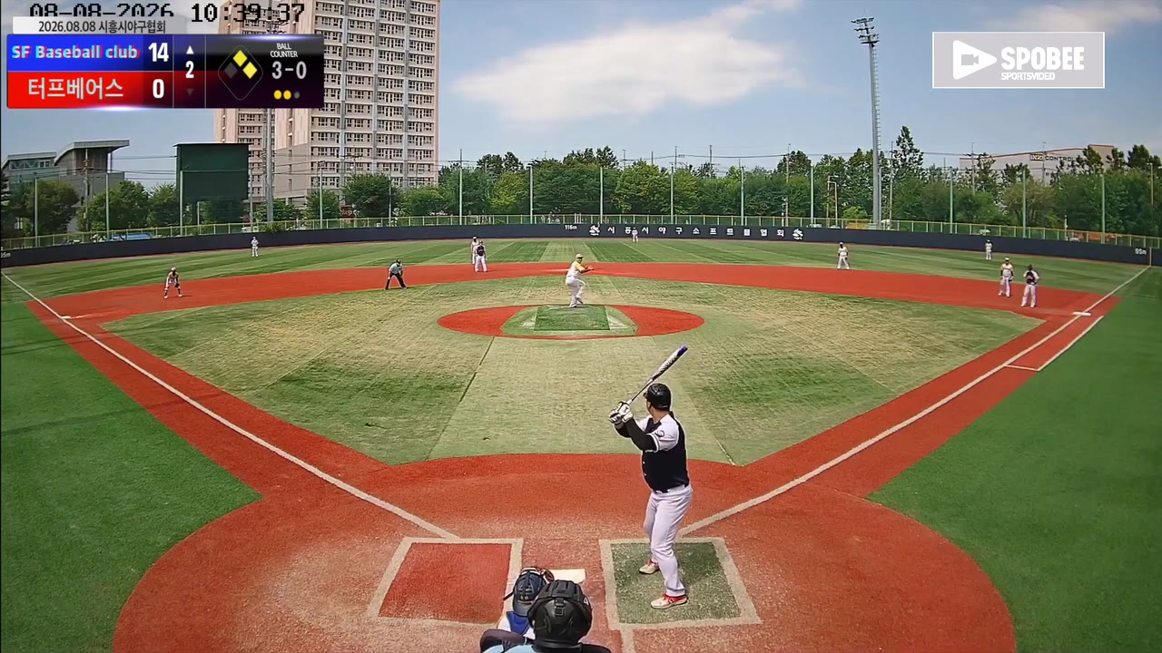 한사무엘(90번, SF Baseball club) 1루타 클립 | vs 터프베어스 | 8/8 (소망야구장)