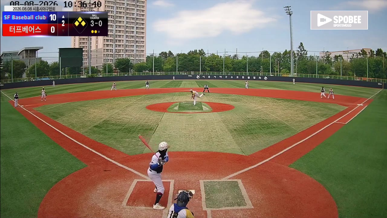 신충식(55번, SF Baseball club) 1루타 클립 | vs 터프베어스 | 8/8 (소망야구장)
