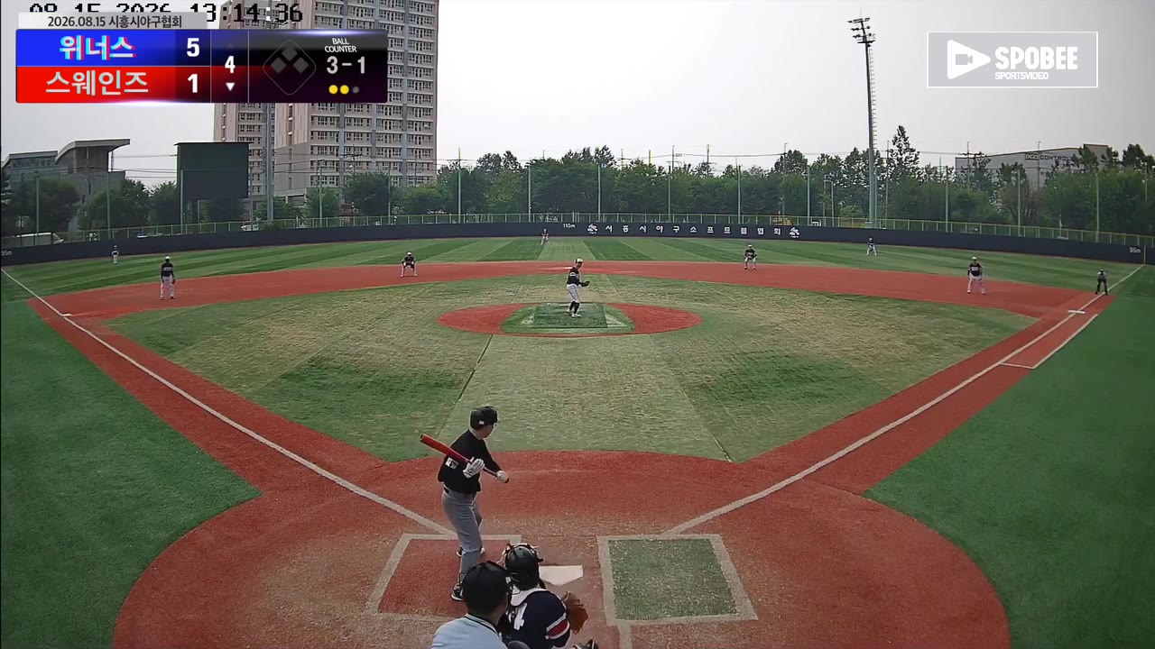 박찬택(7번, 스웨인즈) 볼넷 클립 | vs 위너스 | 8/15 (소망야구장)