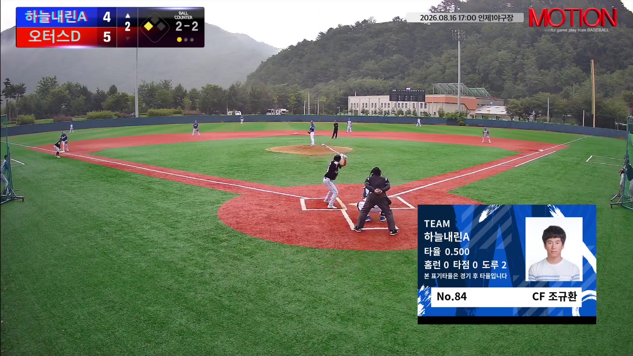 조규환(84번, 하늘내린A) 사구 클립 | vs 오터스D | 8/16 (인제1야구장)