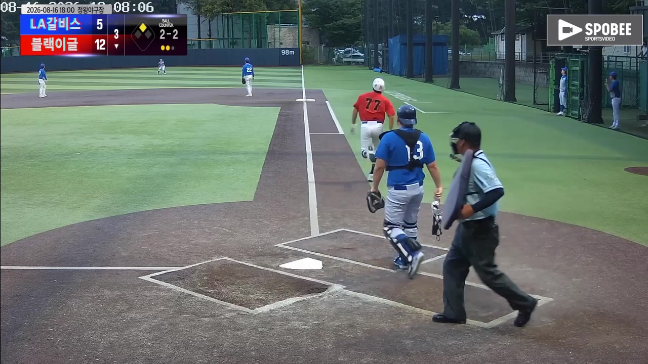 나경훈(77번, 블랙이글) 3루타 클립 | vs LA갈비스 | 8/16 (정왕야구장)