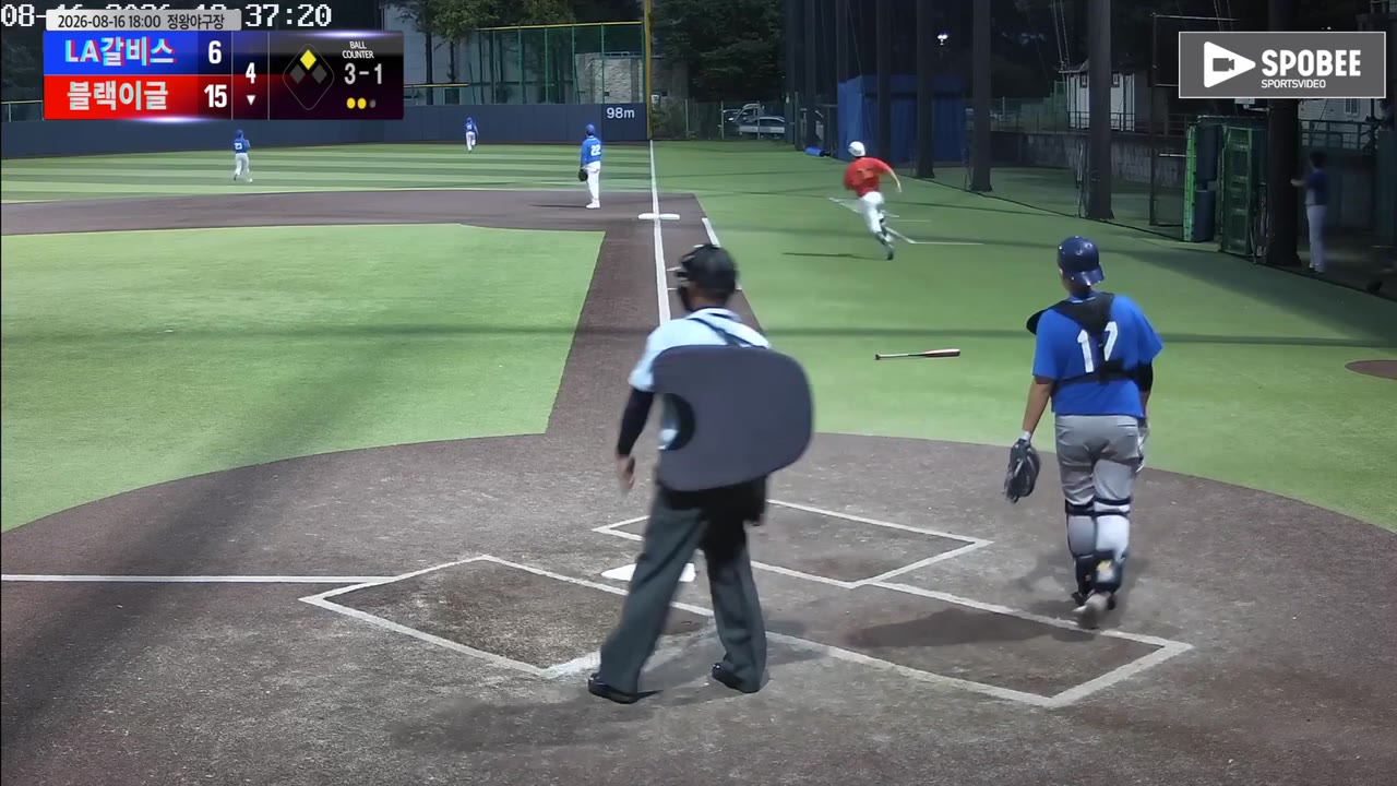 나경훈(77번, 블랙이글) 2루타 클립 | vs LA갈비스 | 8/16 (정왕야구장)