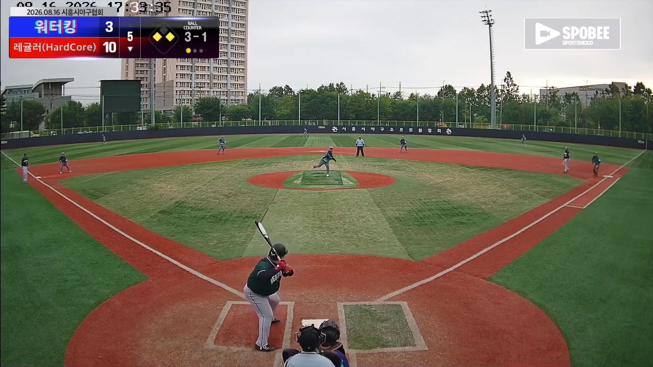 유종탁(27번, 레귤러(HardCore)) 볼넷 클립 | vs 워터킹 | 8/16 (소망야구장)