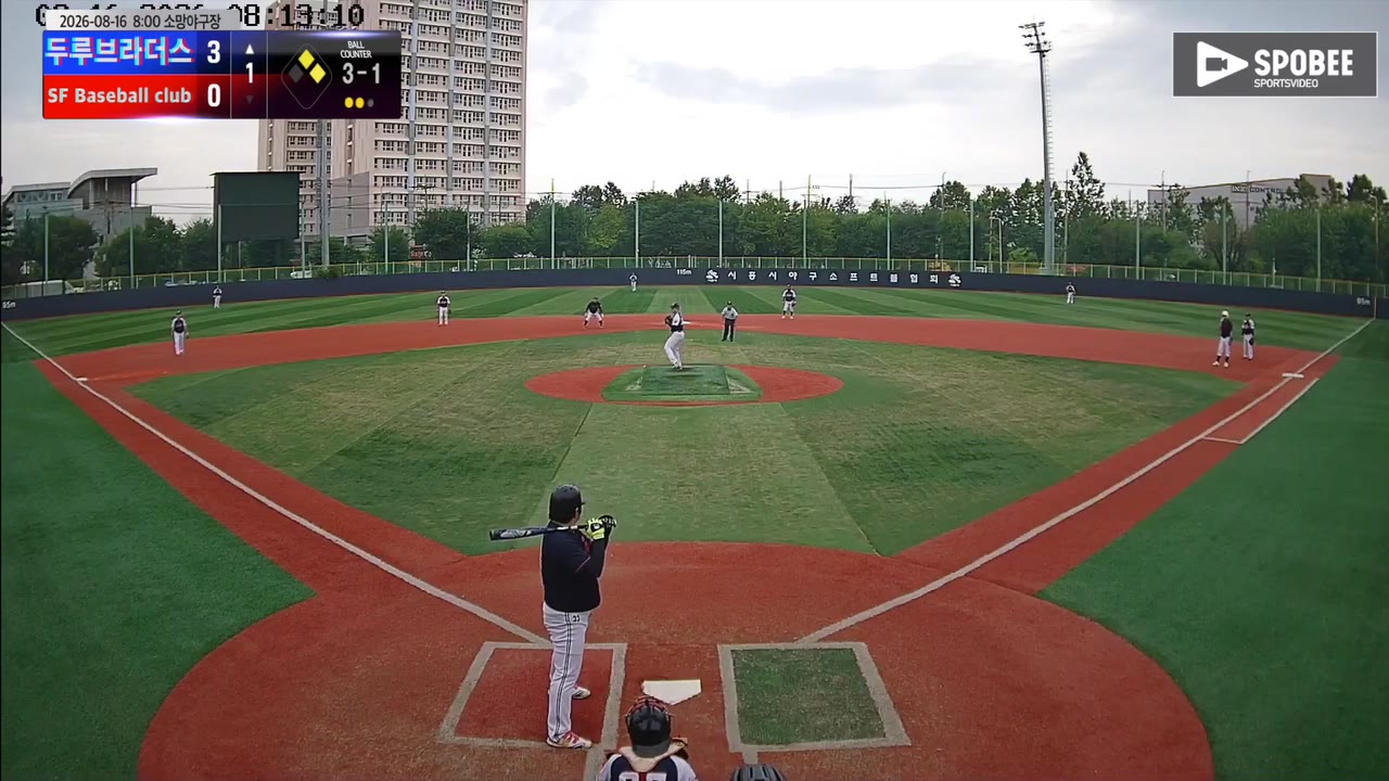이용현(11번, 두루브라더스) 볼넷 클립 | vs SF Baseball club | 8/16 (소망야구장)