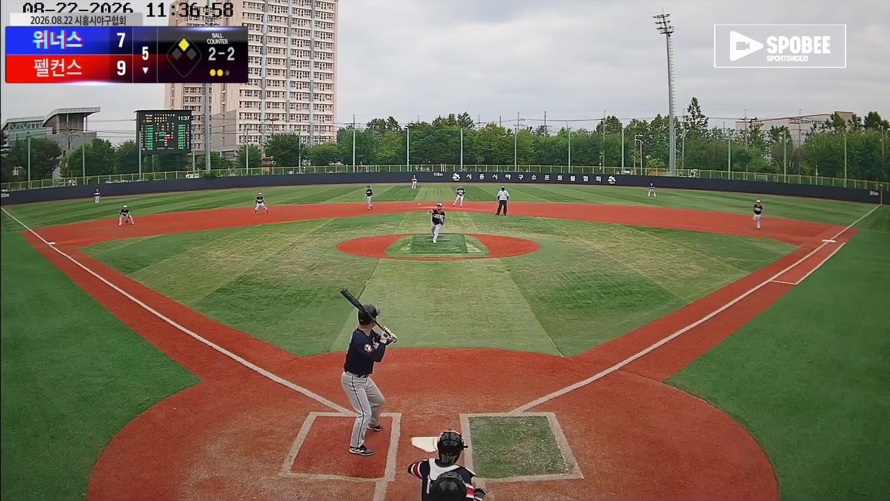 김순호(15번, 펠컨스) 1루타 클립 | vs 위너스 | 8/22 (소망야구장)