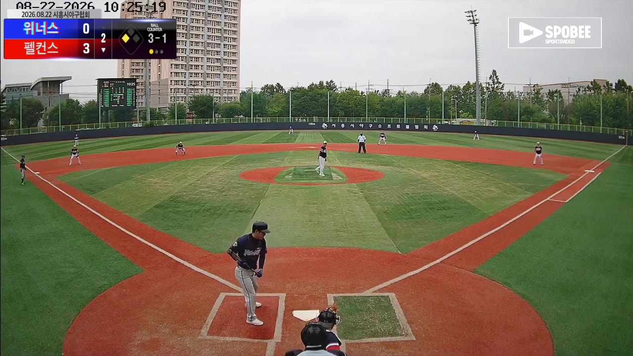 박인욱(25번, 펠컨스) 볼넷 클립 | vs 위너스 | 8/22 (소망야구장)