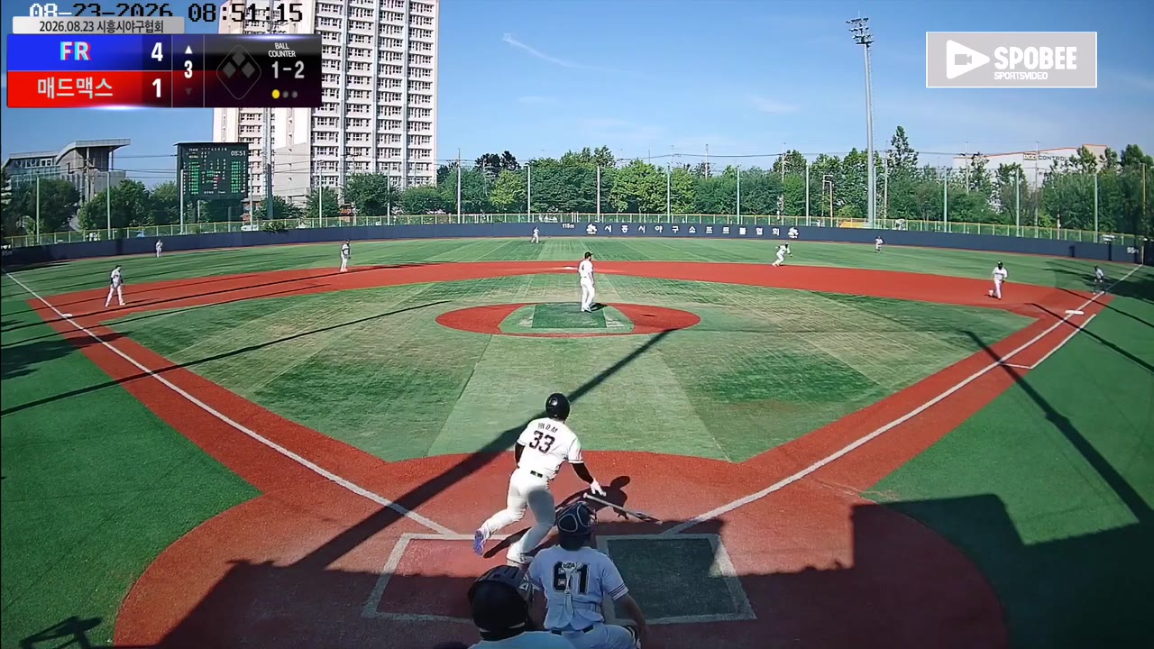 오대민(33번, FR) 1루타 클립 | vs 매드맥스 | 8/23 (소망야구장)