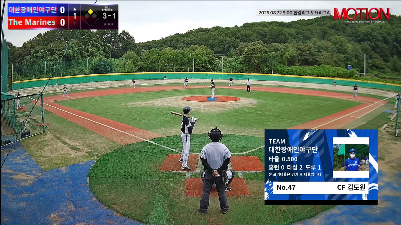 김도원(47번, 대한장애인야구단) 볼넷 클립 | vs The Marines | 8/22 (고촌 야구장)