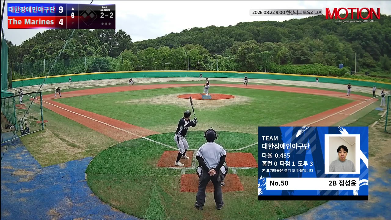 정성윤(50번, 대한장애인야구단) 플라이 클립 | vs The Marines | 8/22 (고촌 야구장)