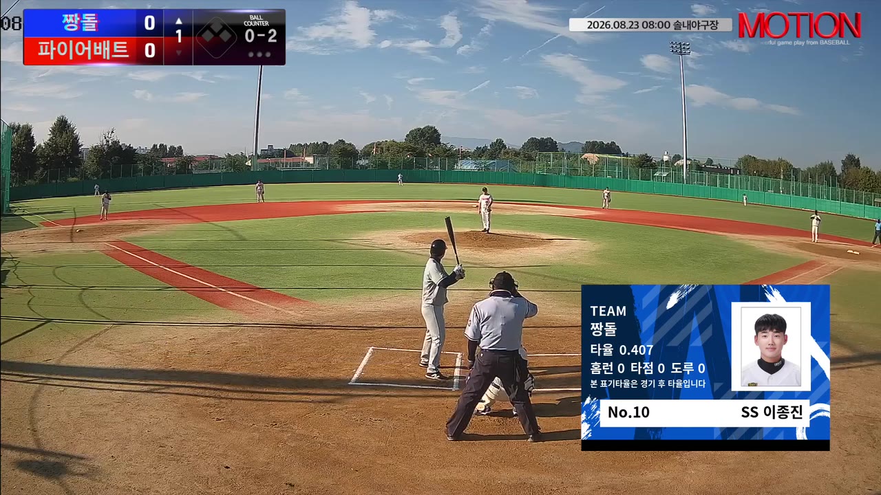 이종진(10번, 짱돌) 볼넷 클립 | vs 파이어배트 | 8/23 (솔내야구장)