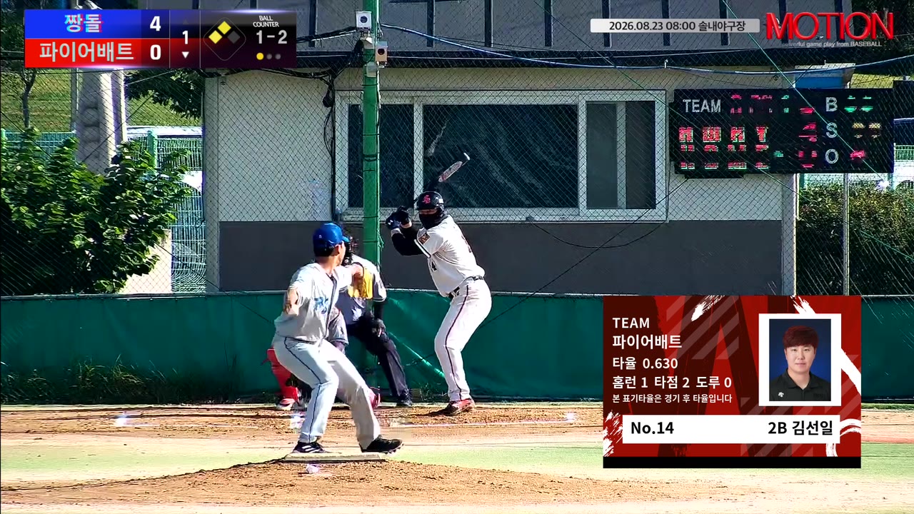 김선일(14번, 파이어배트) 희생플라이 클립 | vs 짱돌 | 8/23 (솔내야구장)