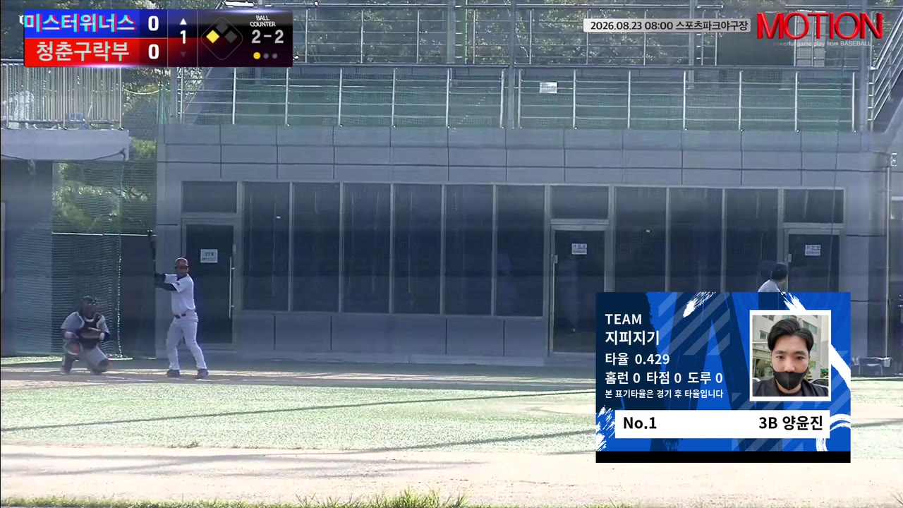 양윤진(1번, 지피지기) 1루타 클립 | vs 푸른숲야구단 | 8/23 (스포츠파크야구장)