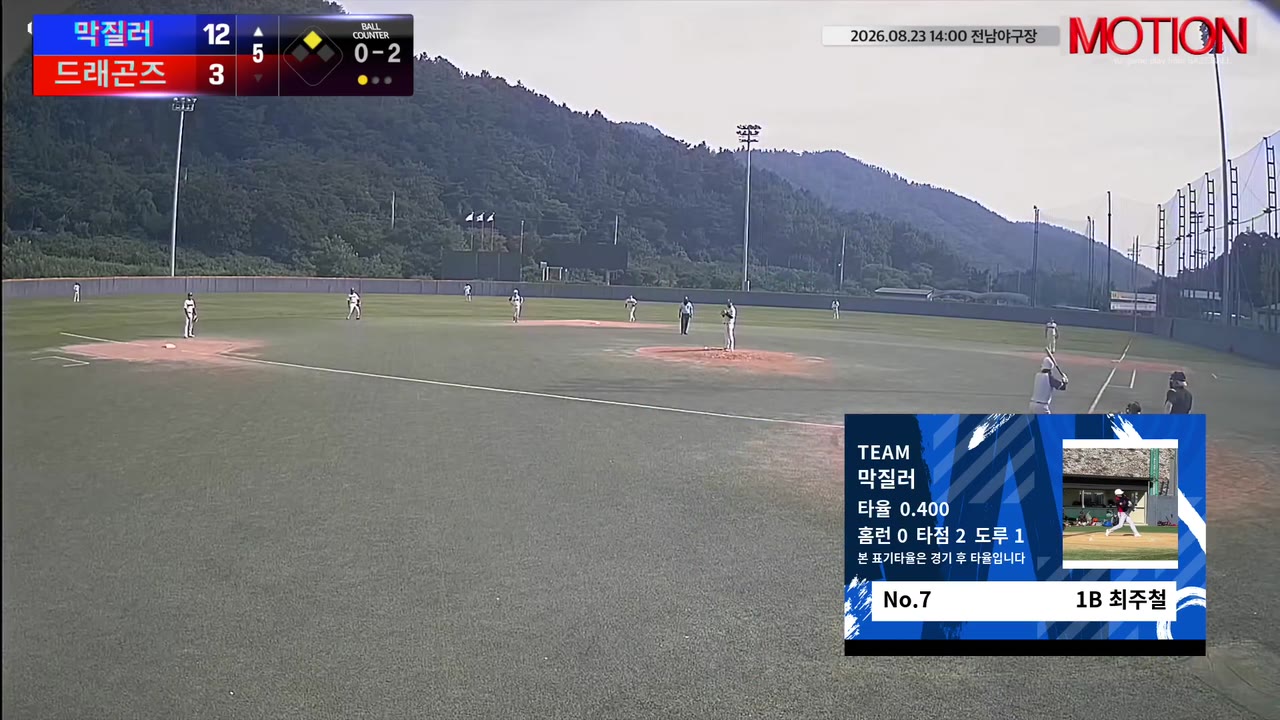 최주철(7번, 막질러) 땅볼 클립 | vs 드래곤즈 | 8/23 (전남야구장)