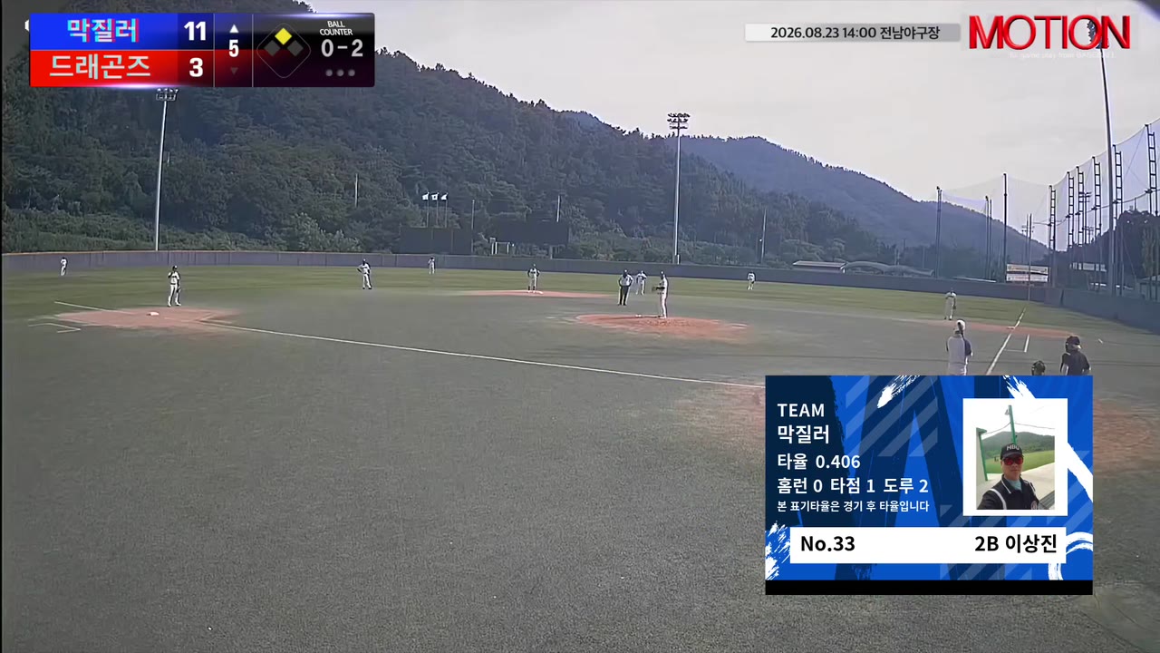 이상진(33번, 막질러) 실책 클립 | vs 드래곤즈 | 8/23 (전남야구장)