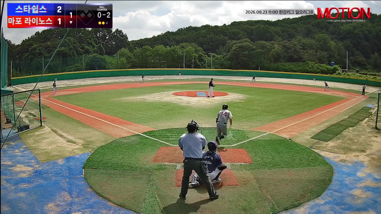 이승영(34번, 마포 라이노스) 1루타 클립 | vs 스타쉽스 | 8/23 (고촌 야구장)